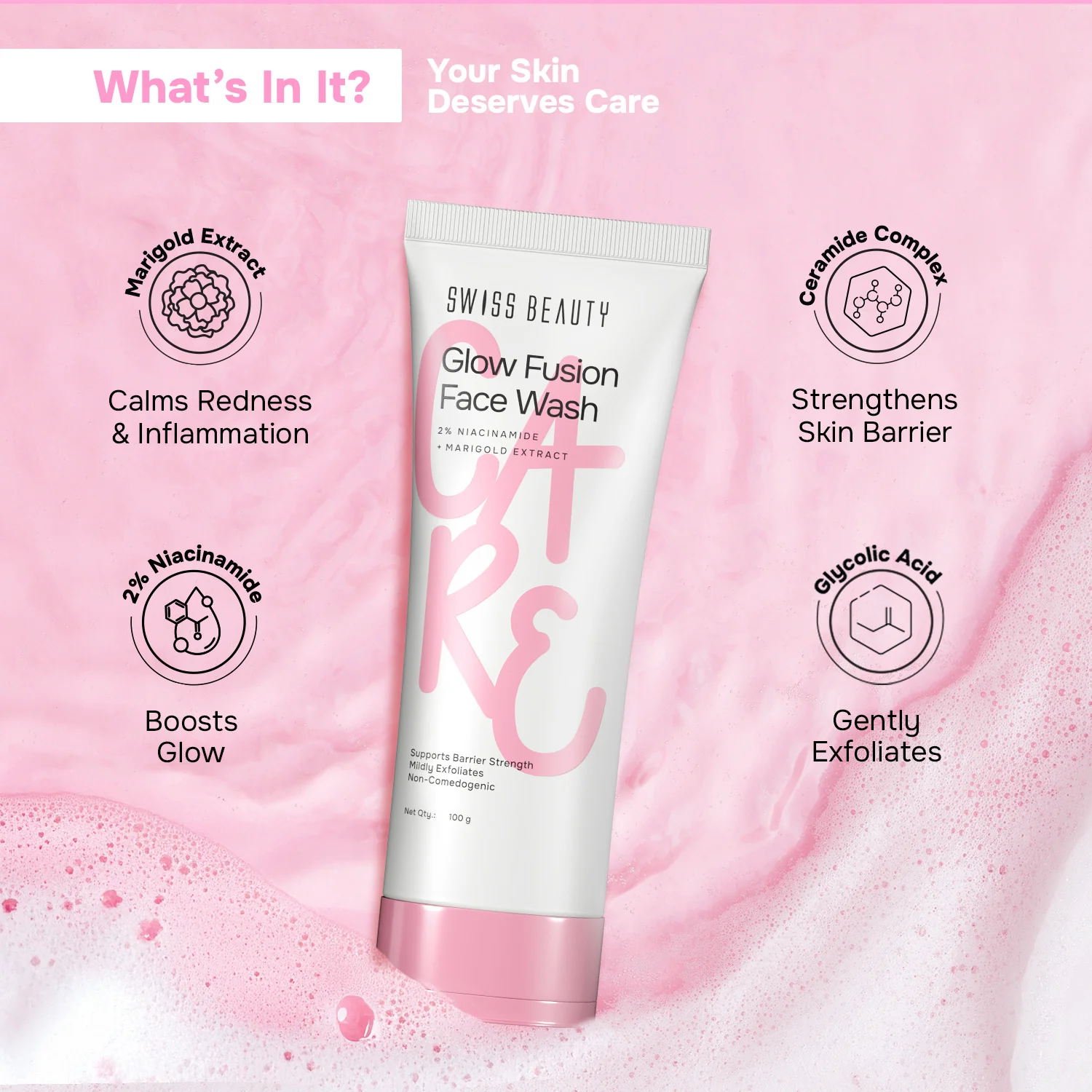 Care Glow Fusion Face Wash - Image 3