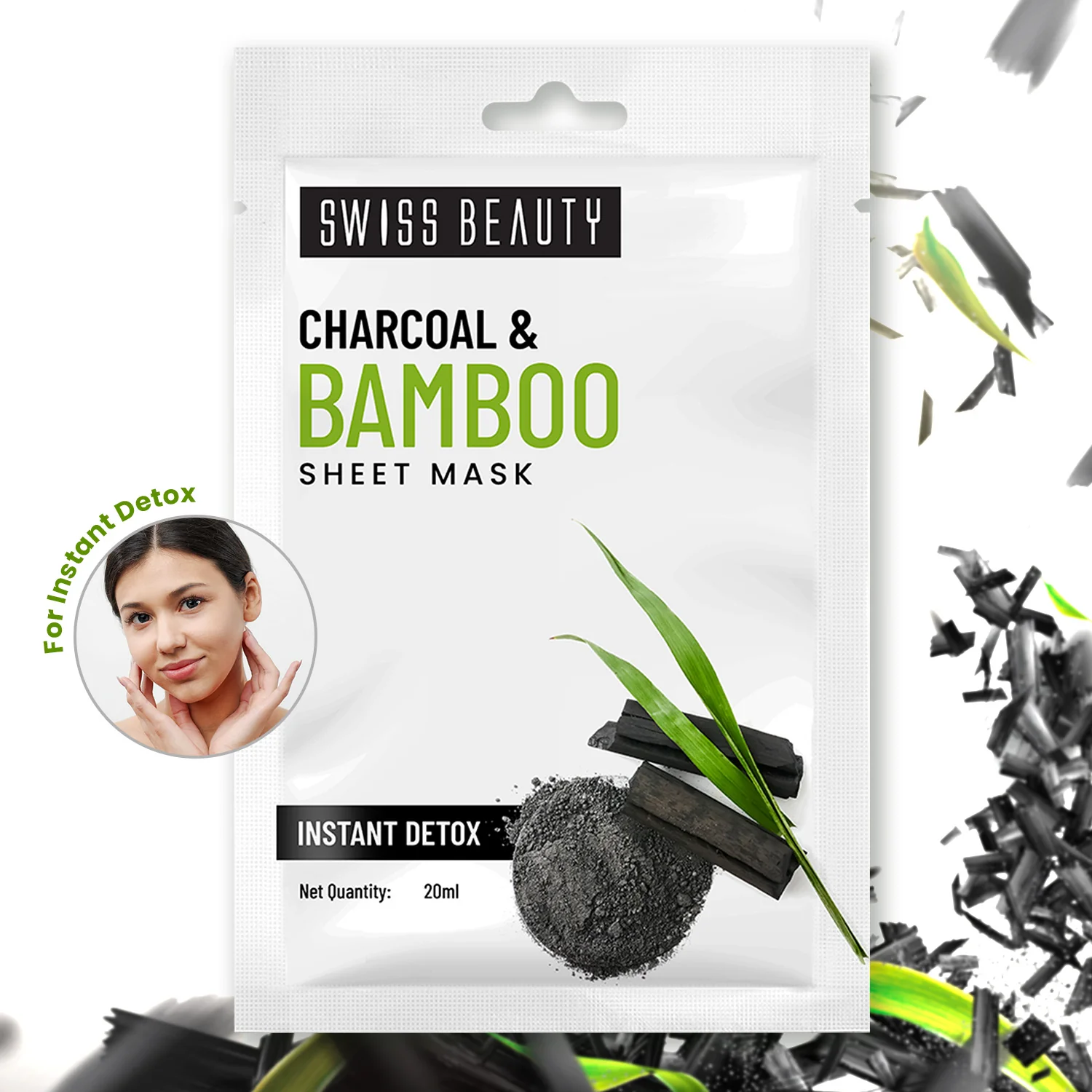 Charcoal & Bamboo Sheet Mask. - Image 3