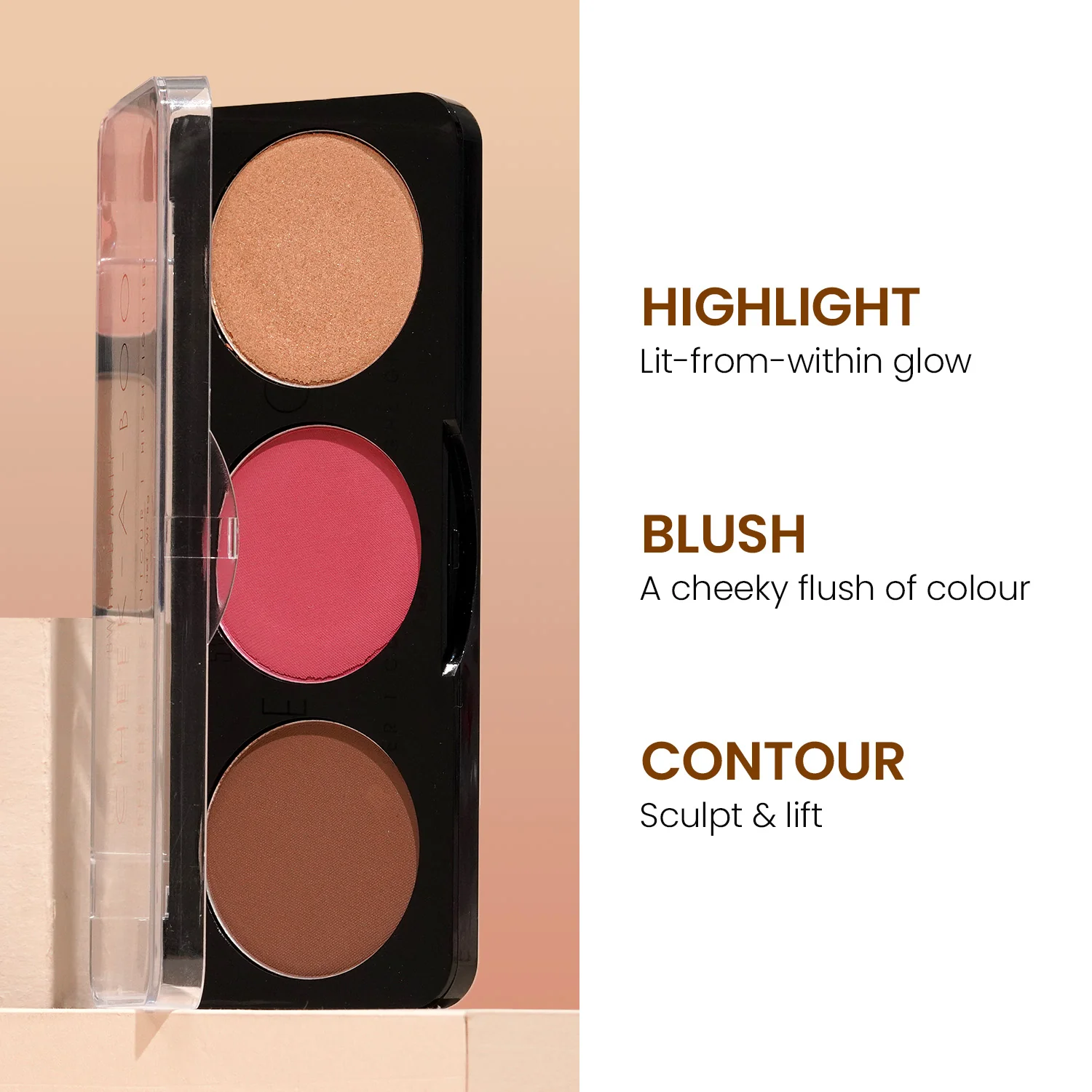Cheek-A-Boo 3-in-1 Face Palette with Blusher , Contour and Highlighter - Image 13