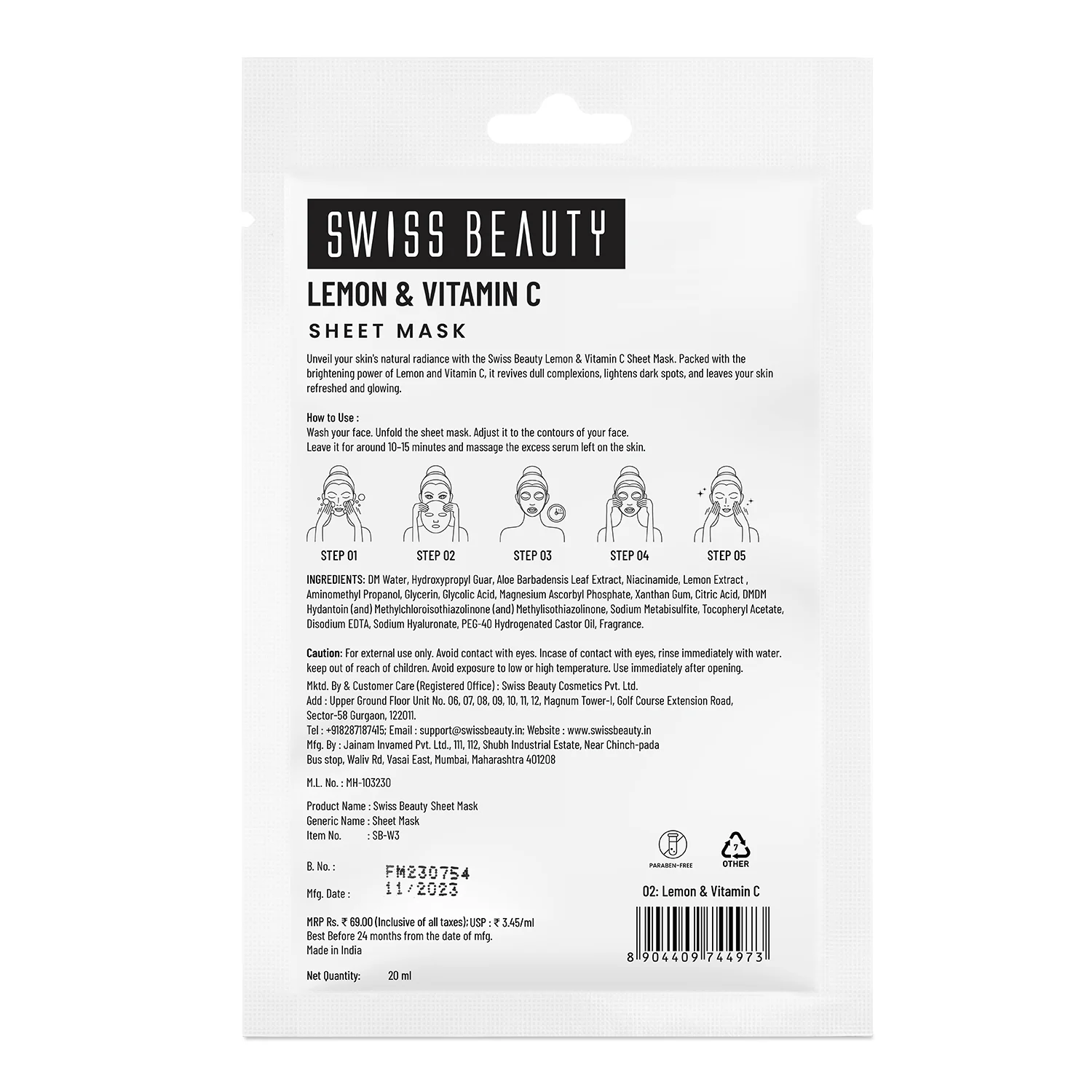 Lemon & Vitamin C Sheet Mask - Image 2