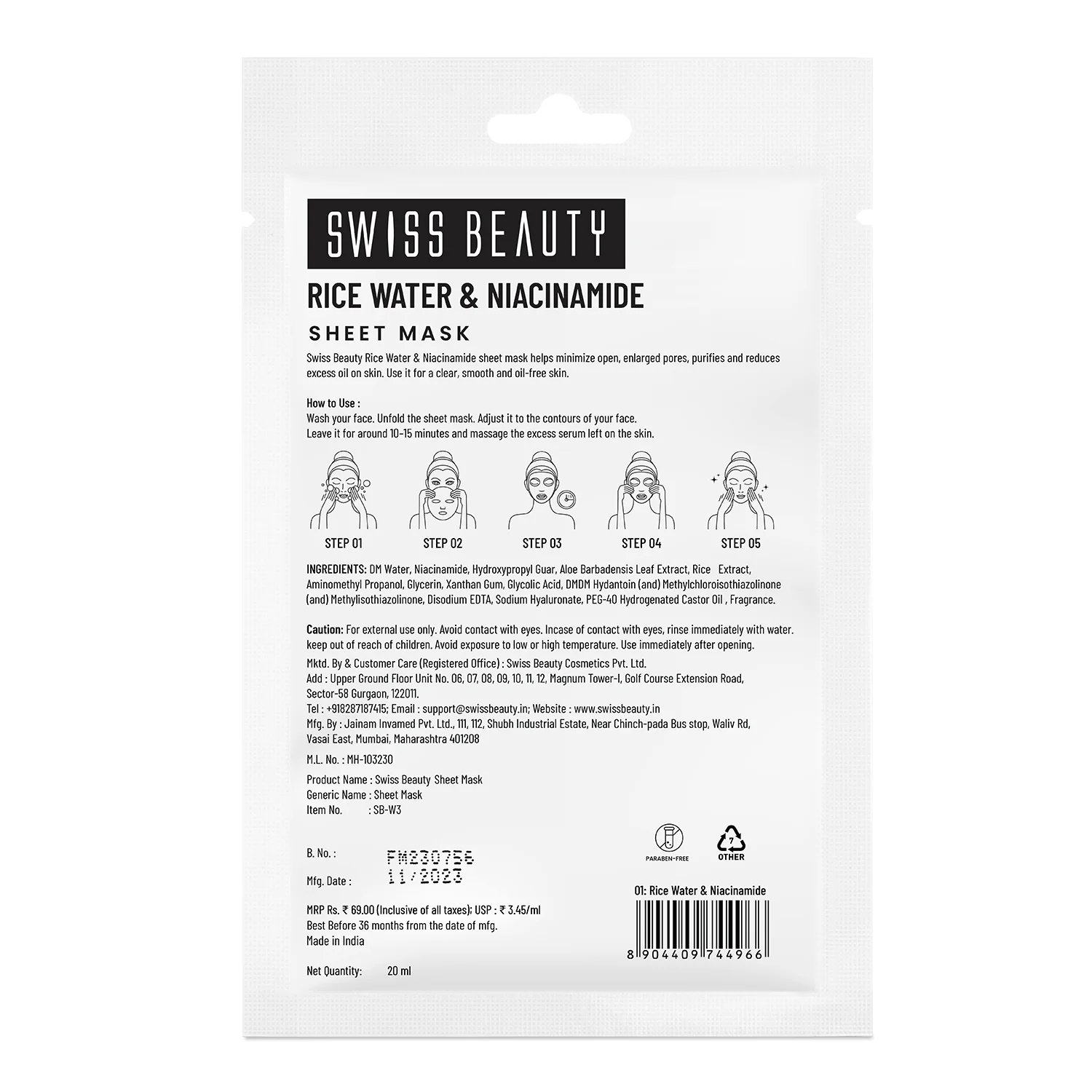 Rice Water & Niacinamide Sheet Mask - Image 2