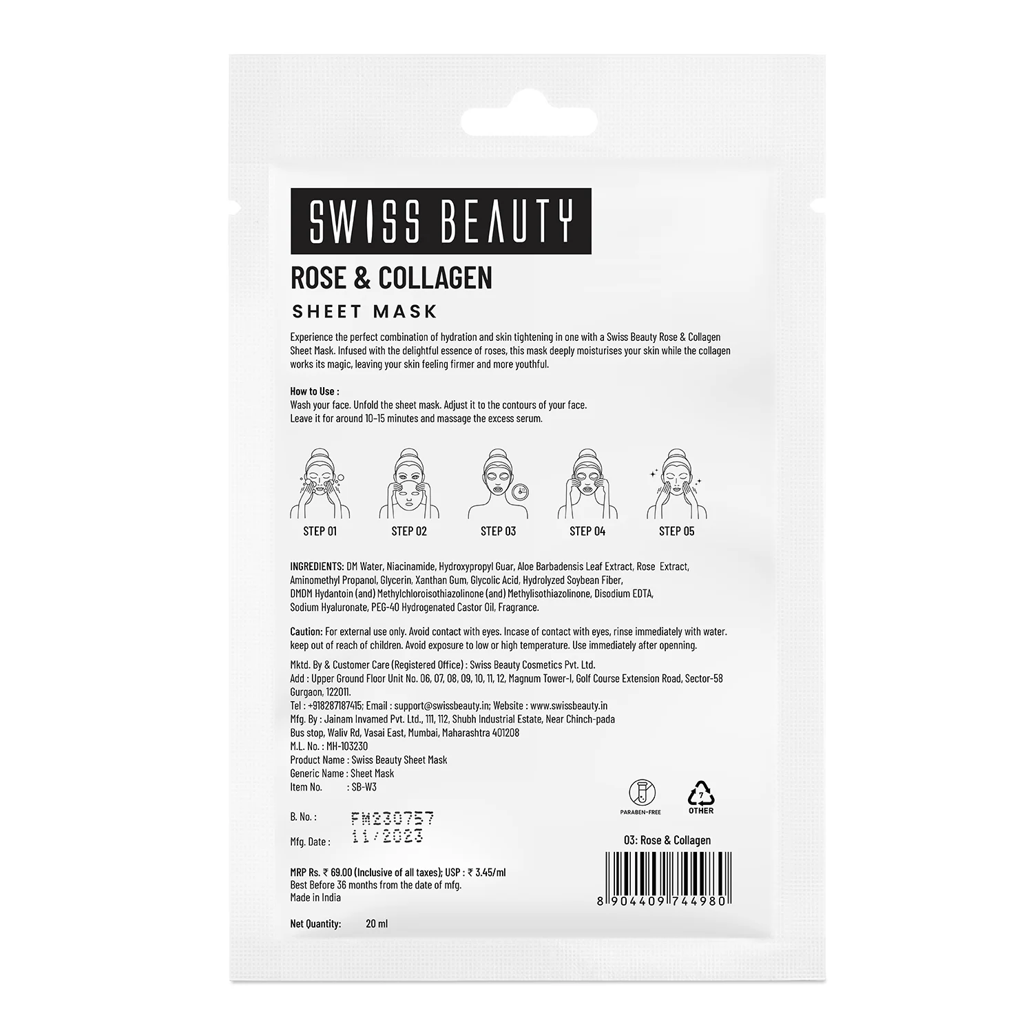 Rose & Collagen Sheet Mask - Image 2