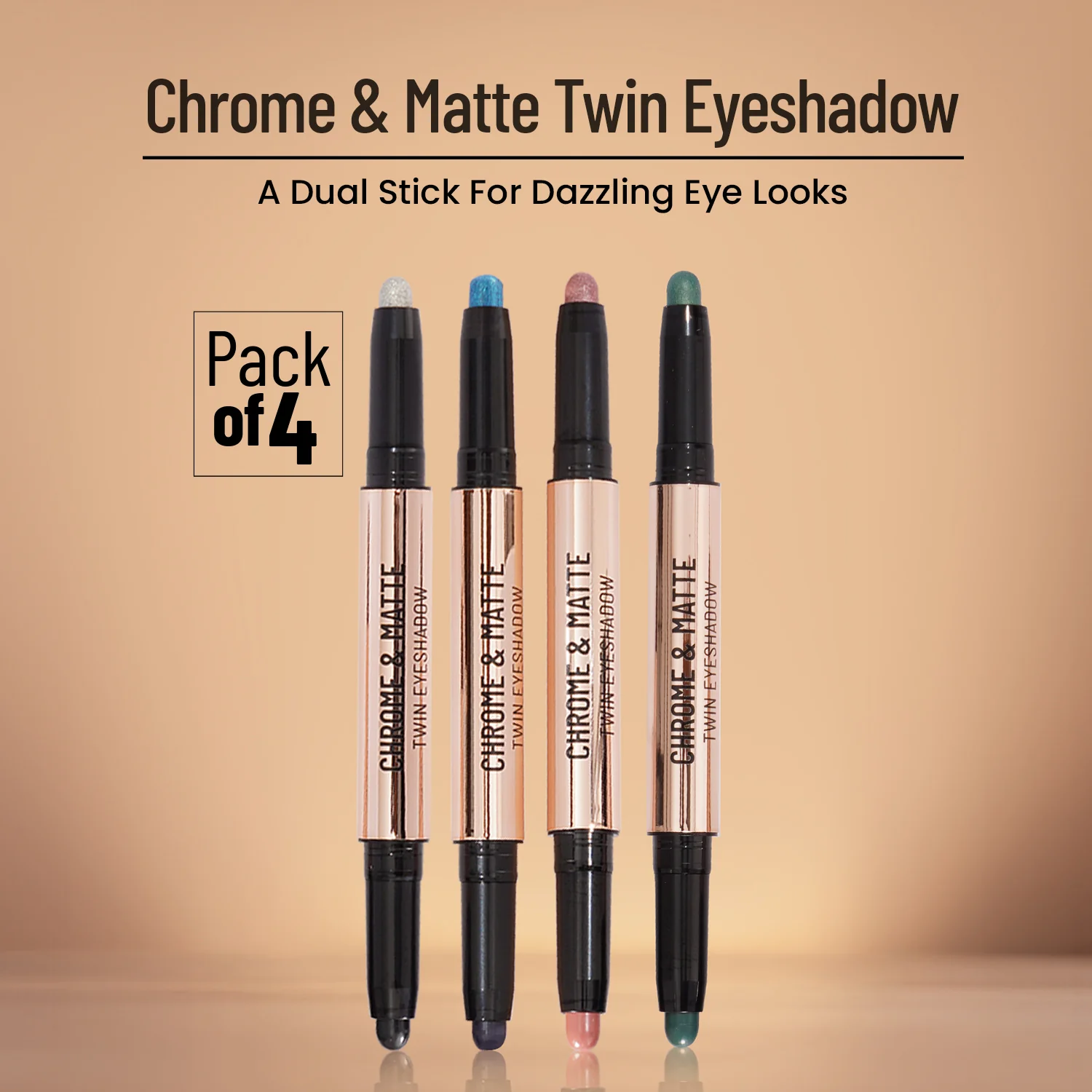 Chrome & Matte Twin Eyeshadow Pack Of 4 - Image 2