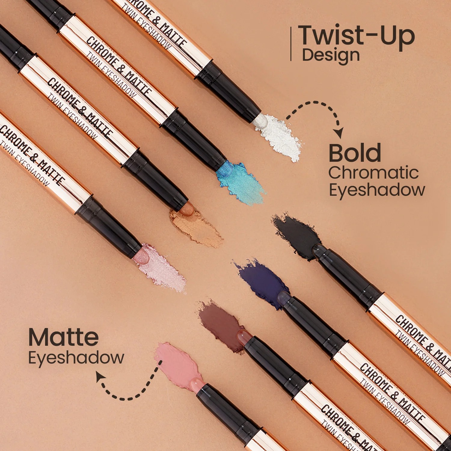 Chrome & Matte Twin Eyeshadow Pack Of 4 - Image 4